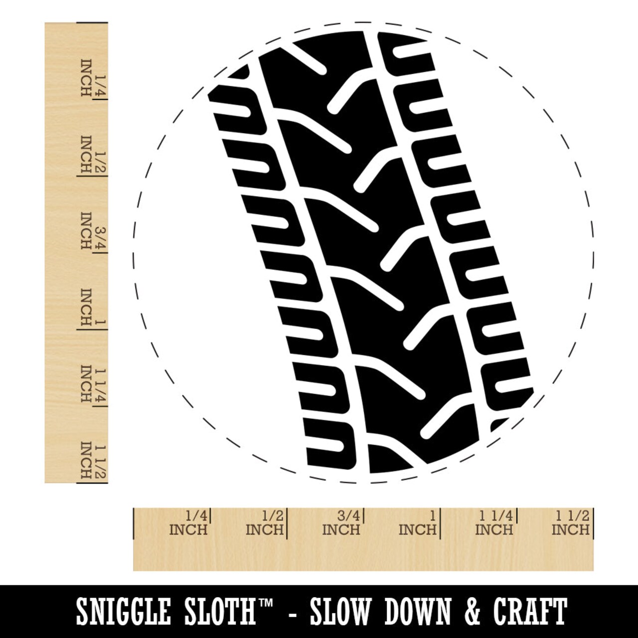 Tire Tread Track Self-Inking Rubber Stamp for Stamping Crafting Planners